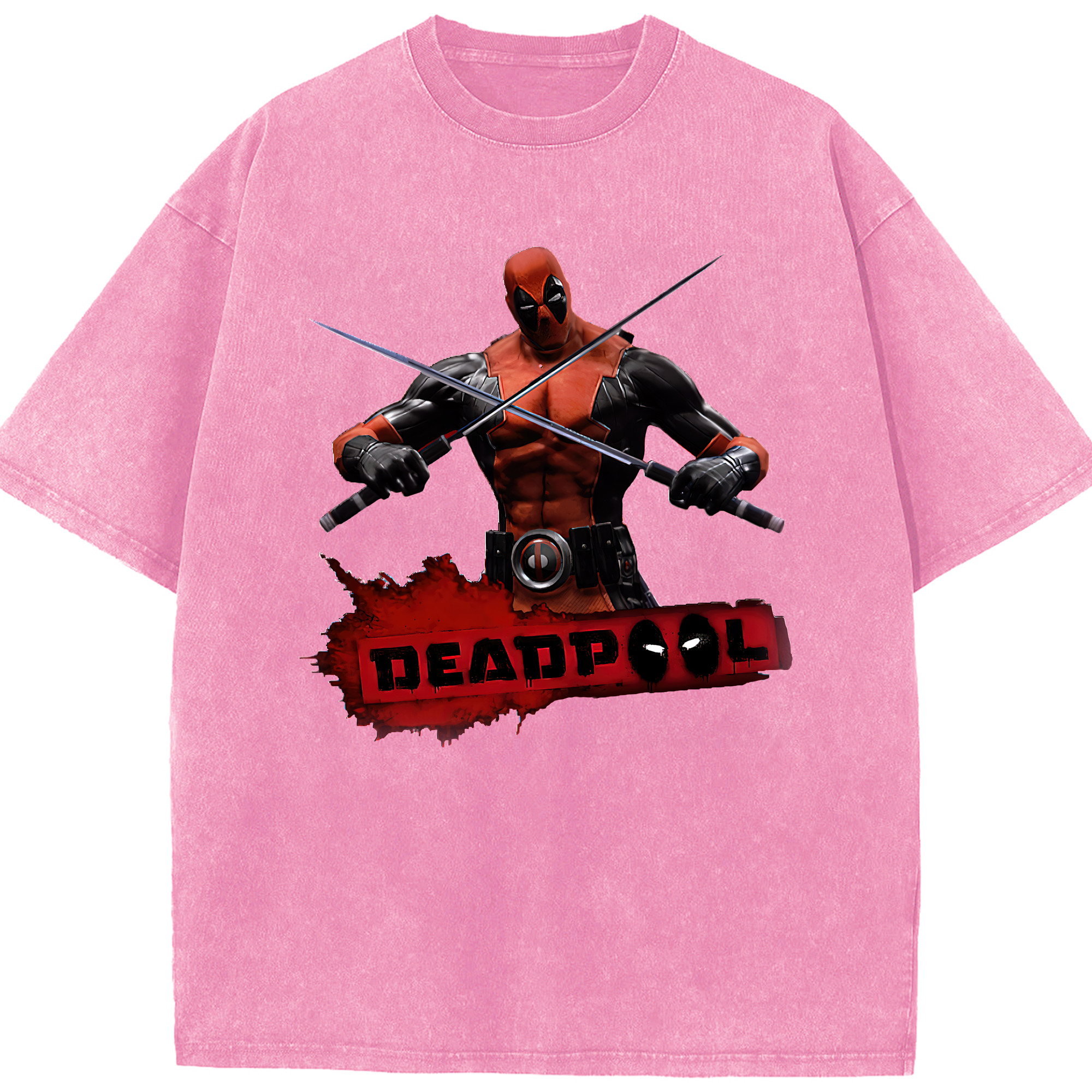 （画像用） Deadpool デッドプール 綿100% ヴィンテージ風 半袖Tシャツ（フロントプリント）